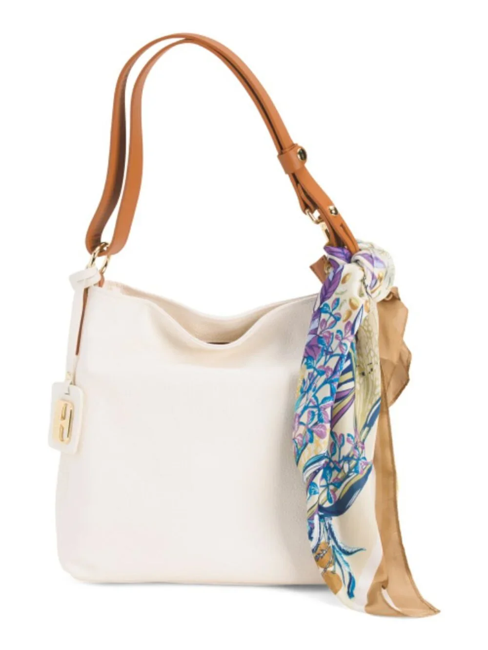 VALENTINA Made In Italy Leather Hobo Bag With Multi Compartments